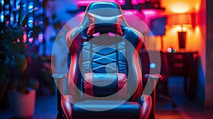 Blue and Red Gaming Chair in Room