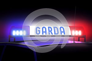 Blue and red garda lights - Police/ Garda