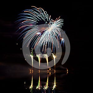 Blue, Red and Green Fireworks