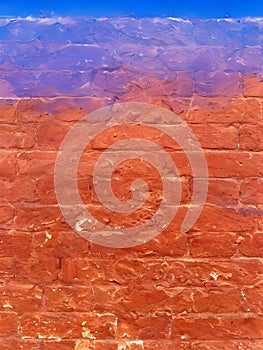 Blue red half brick bright background For Designers