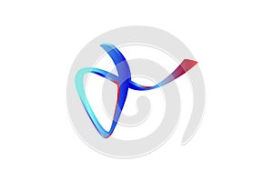 Blue red infinity logo sign