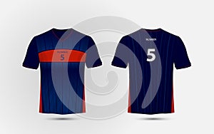 Blue and red layout sport t-shirt, kits, jersey, shirt design template.