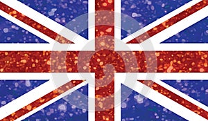 Blue and red Luxury glitter United Kindom UK country flag icon