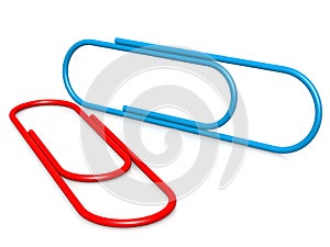 Blue red paper clip