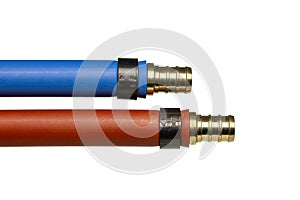Blue and Red Pex Pipe