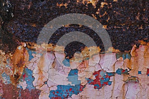 Blue,red and pink metal background,Rusty metal background