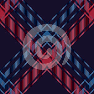 Blue red plaid pattern vector. Seamless tartan check plaid for skirt or other modern autumn winter fashion textile print.