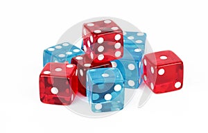 Blue and Red Poker Dice