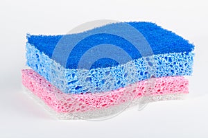 Blue and red sponges