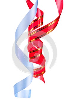 Blue and Red stranded ribbon Isolated