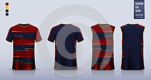 Blue Red thunder pattern T-shirt sport, Soccer jersey, football kit, basketball uniform, tank top, racing shirt, running singlet