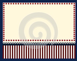 Blue and red USA stars and stripes page border frame design