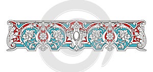 Blue and Red Vintage Frame vector 1005