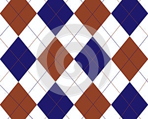 Blue, red and white argyle