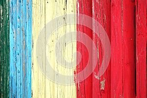 Blue red and white weathered plank posst background