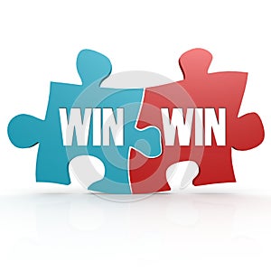 Blue and red with win win puzzle