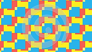 Blue red yellow background geometric design seamless vector graphic pattern