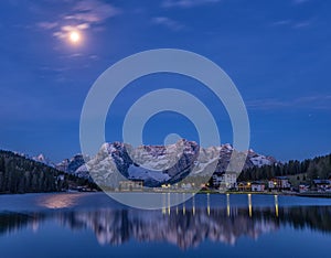 Blue reflection of lake Misurina