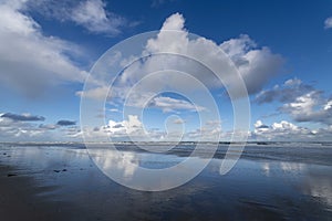 Blue reflection of skies in water