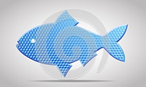 Blue reflective fish sign