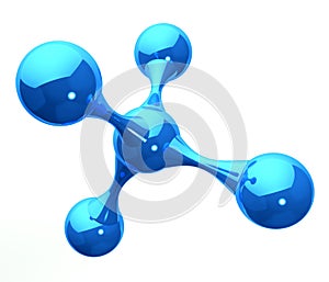 Blue reflective molecular structure on white