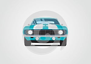 Blue retro car