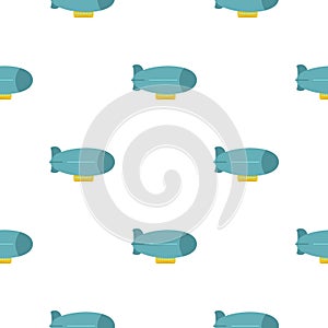 Blue retro dirigible pattern seamless