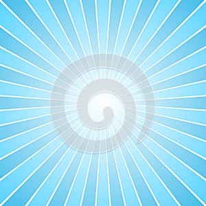 Blue retro ray burst background - gradient vector design with radial stripes