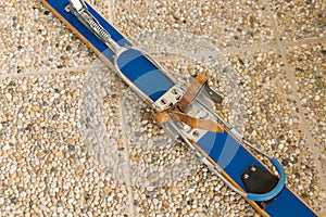 Blue Retro skis from sixties