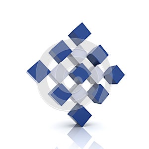 Blue rhomb form cubes photo