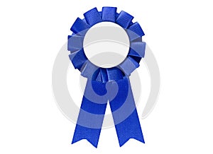 Blue ribbon award tag for sales, sports, retail to display best