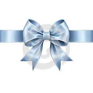 Blue Ribbon Bow on isolated background,Shiny Elegance for Celebrations and Victories.