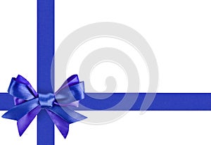 Blue ribbon bow like a gift