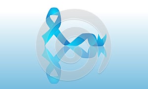 Blue Ribbon Design With Reflection