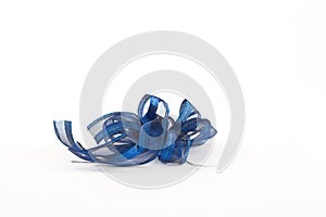 Blue ribbon isolated on background