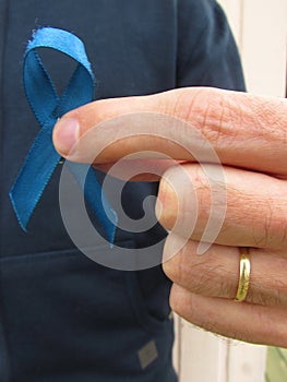 Blue ribbon for prostate cancer awareness campaign