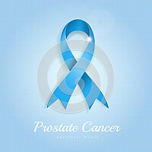 Blue Ribbon - Prostate Cancer Awareness. Concept World Prostate Cancer Day. Vector Illustration