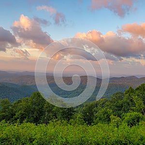 Blue Ridge Mountain View from Overlook in NC