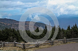 Blue Ridge Mountain Vista with Split-Rail Fence in North Carolina