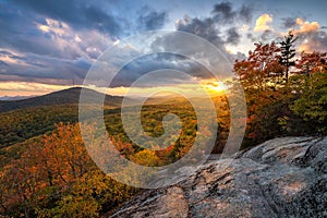 Blue Ridge Mountains, autumn scenic sunset