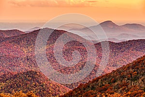 Blue Ridge Mountains in Autumn Season