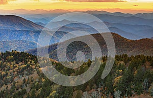 Blue Ridge Mountains Cowee Overlook Sunset