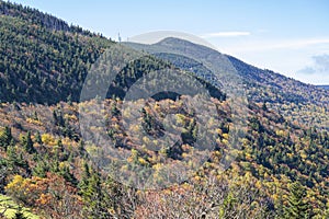 Blue Ridge Mountains fall scenery in North Carolina.