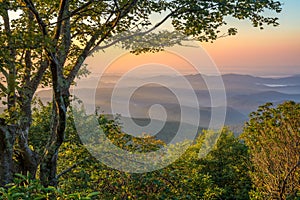 Blue Ridge Mountains, scenic sunrise photo