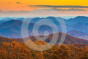 Blue Ridge Mountains at Sunset in North Georgia photo