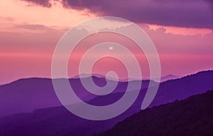 Blue Ridge Mountains at sunset