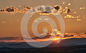 Blue Ridge Mountains vista near sunset
