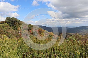 Blue ridge mountians in fall season photo