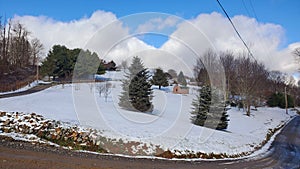 Blue ridge mountians in winter photo