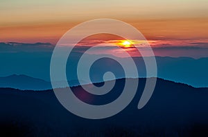 Blue Ridge Parkway Autumn Sunset Appalachian Mountains